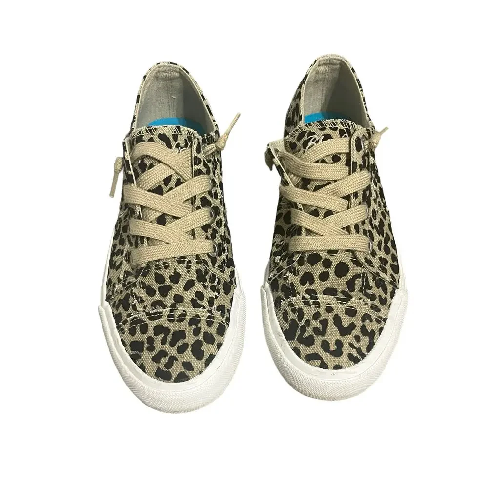 Blowfish Women's Malibu Play Natural City Kitty Cheetah Canvas Sneaker SIZE 8 - Picture 2 of 7